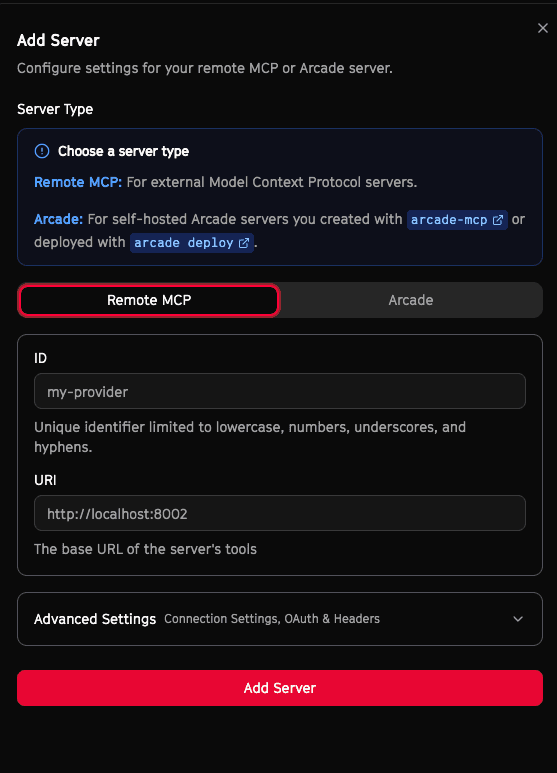 Remote MCP server setup